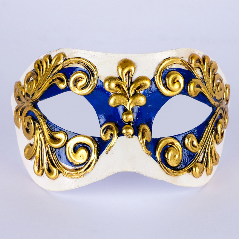 Venetiansk mask i Guld och Blå