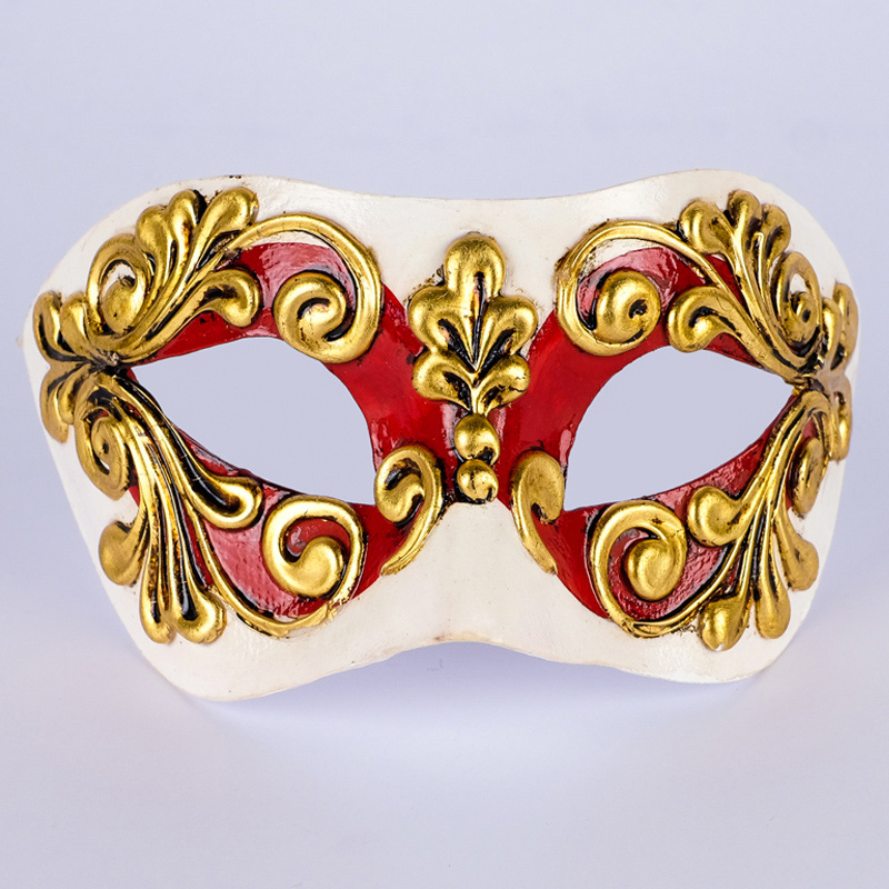 Venetiansk mask i Guld ochj Röd