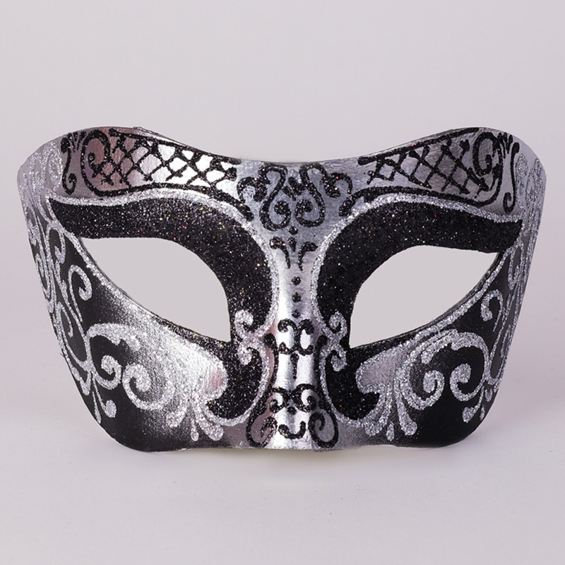 Venetiansk mask i silverskimmer
