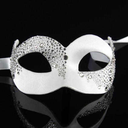 Venetiansk mask Vit strass