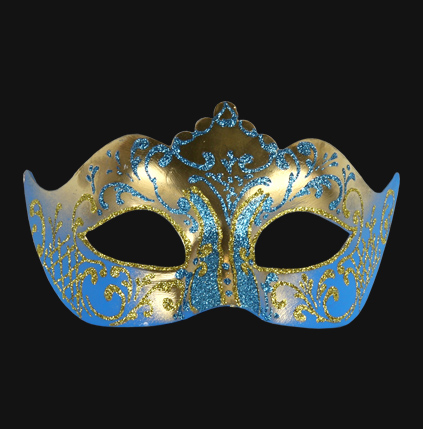 Venetiansk mask Guld & Blå
