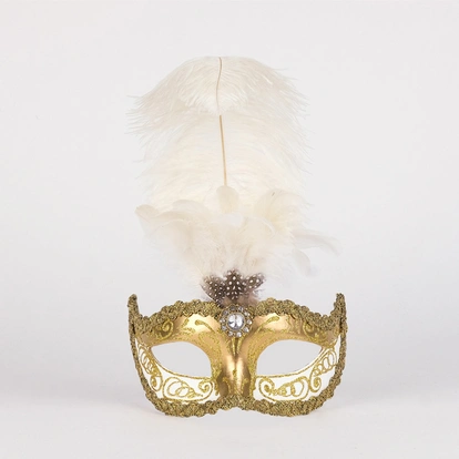 Venetiansk mask med fjäder