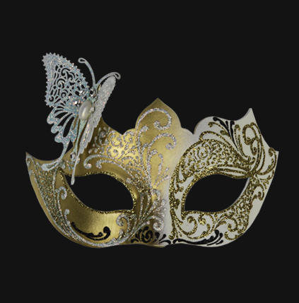 Venetiansk mask Elegant fjäril Vit