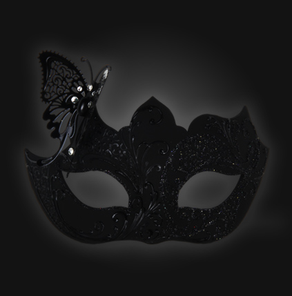 Venetiansk mask Elegant fjäril Svart